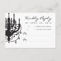 Modern Chandelier Wedding Invitation RSVP