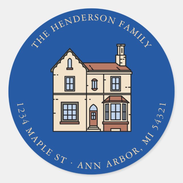 Modern Change of Address Moving Announcement Classic Round Sticker (Front)