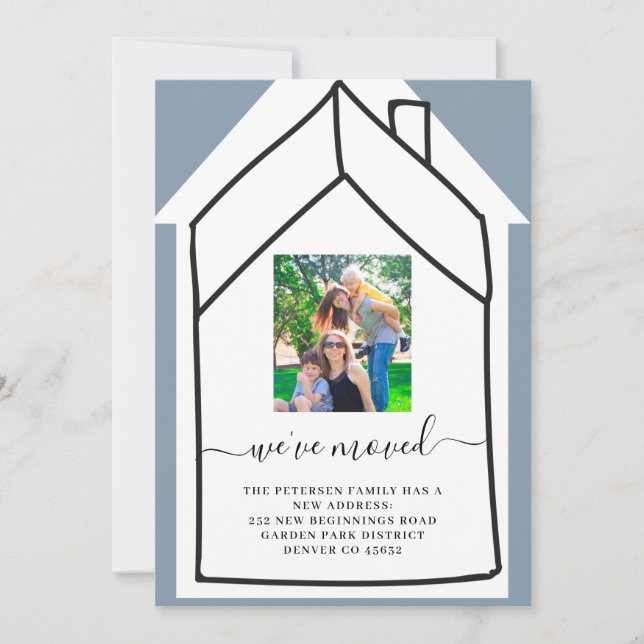Modern change of address photo moving announcement (Front)