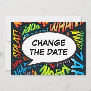 Modern Change The Date Fun Speech Bubble Save The Date