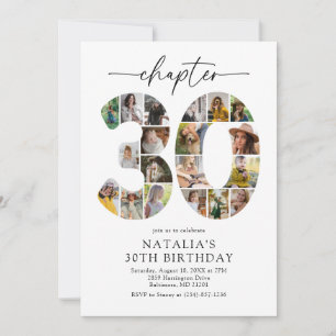 Modern Chapter 30 Photo 30th Birthday Invitation