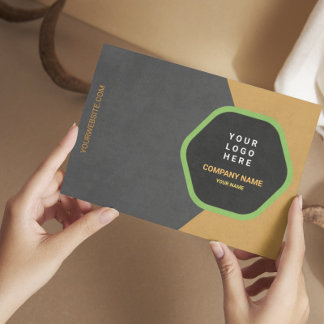 Modern Charcoal & Gold Design Business Card