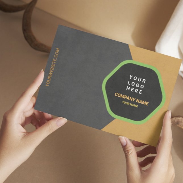 Modern Charcoal & Gold Design Business Card (Creator Uploaded)