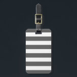 Modern Charcoal Grey White Stripes Pattern Luggage Tag<br><div class="desc">Modern charcoal grey and white stripes pattern. Design by GraphicsByMimi © Trendy, nautical, mod, preppy, bold, striped pattern with wide horizontal stripes design you can leave as is or use as a template background to create your own unique one-of-a-kind stripe pattern design by selecting the edit menu and adding your...</div>