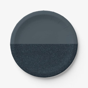 Modern Charcoal Split Party Paper Plates - Custom