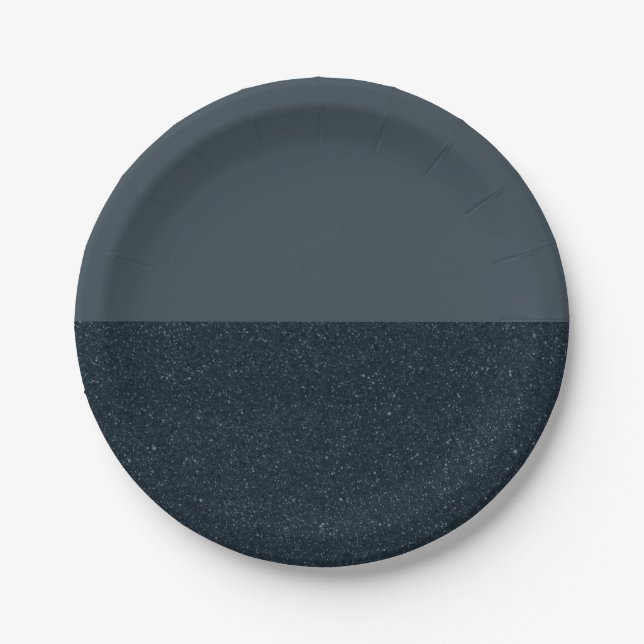 Modern Charcoal Split Party Paper Plates - Custom (Front)