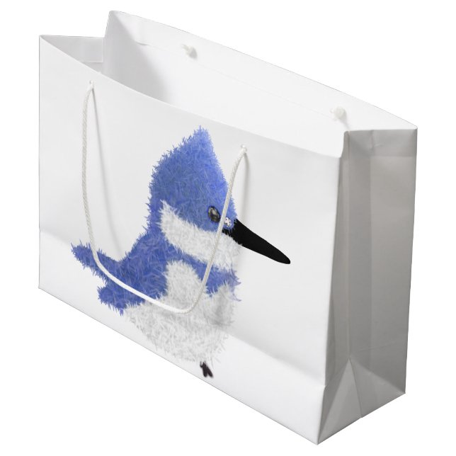 Modern charming belted kingfisher large gift bag (Front Angled)