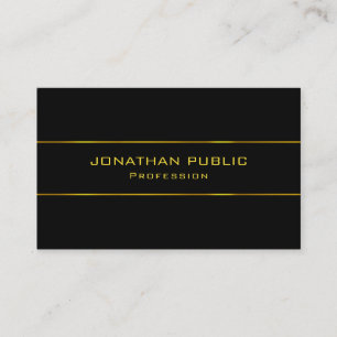 Modern Charming Template Elegant Gold Name Black Business Card