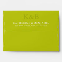 Modern Chartreuse Monogram Minimalist Wedding