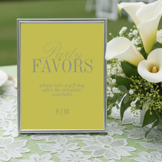 Modern Chartreuse Wedding Favor Take One Sign (Modern Chartreuse Wedding Favor Take One Sign
)