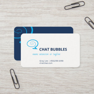 Modern Chat Bubble Logo Editable Colour Business Card