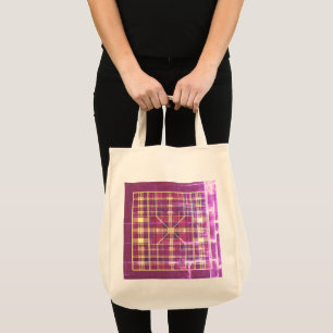 Modern Check Grocery Tote