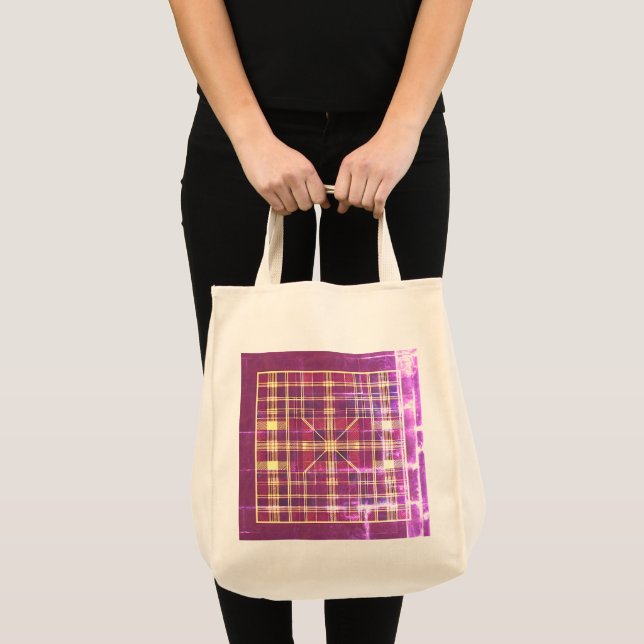 Modern Check Grocery Tote (Front (Product))