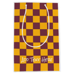 Modern Check Team Spirit School Colours College Fu Medium Gift Bag