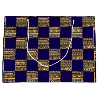 Modern Checkerboard Geometric pattern Large Gift Bag