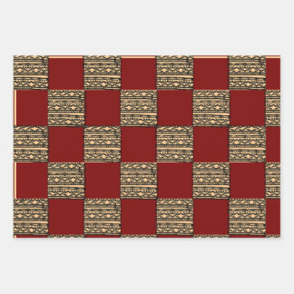 Modern Checkerboard Geometric pattern  Wrapping Paper Sheet