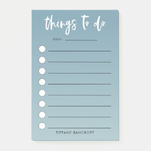 Modern Checklist Green Ombre Add Your Name Post-it Notes