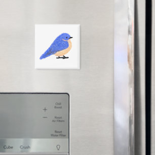 Modern cheerful bluebird magnet