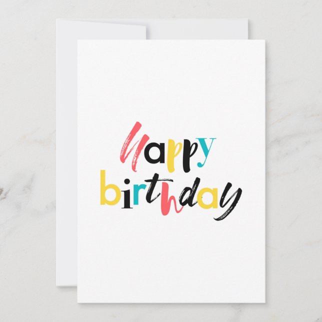 Modern, cheerful design of "Happy Birthday" (Front)
