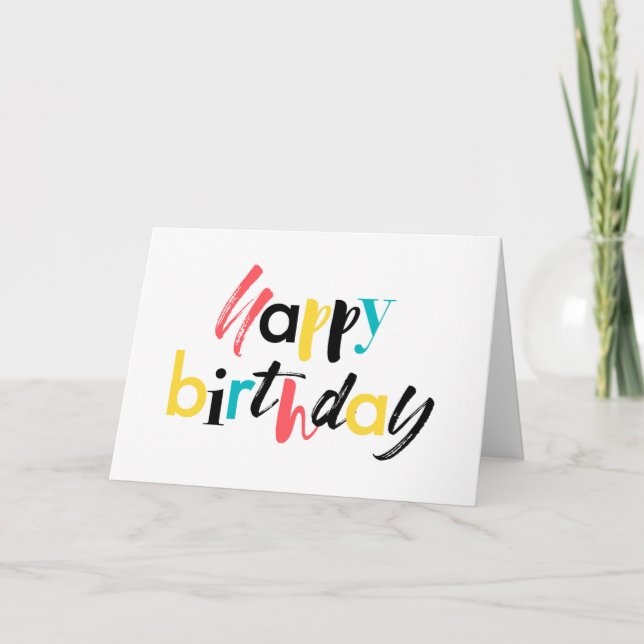 Modern, cheerful design of "Happy Birthday" Card (Front)