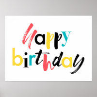 Modern, cheerful design of "Happy Birthday"