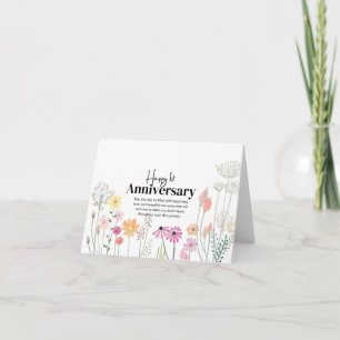 Modern Cheerful Floral Wedding Anniversary Card