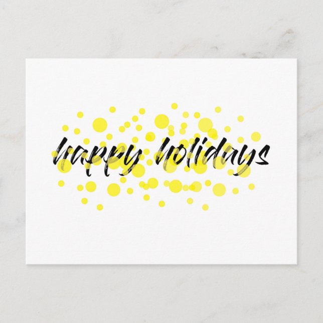 Modern, cheerful, fun graphic "Happy holidays" Holiday Postcard (Front)