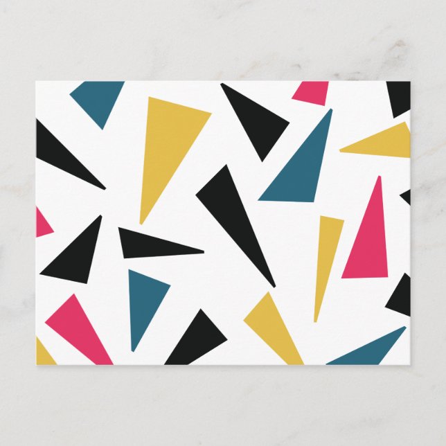 Modern, cheerful, fun, vibrant geometric pattern postcard (Front)