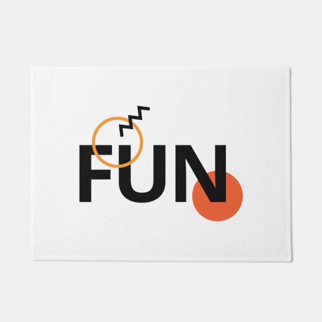 Modern, cheerful, lively, cool, trendy design Fun Doormat (Front)