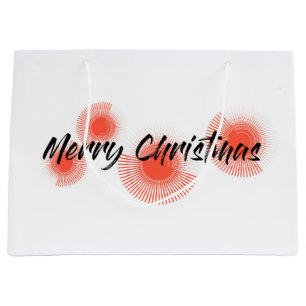 Modern, cheerful, playful design "Merry Christmas" Large Gift Bag