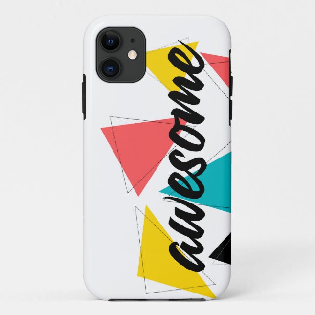 Modern, cheerful, trendy urban design of "Awesome" Case-Mate iPhone Case (Back)