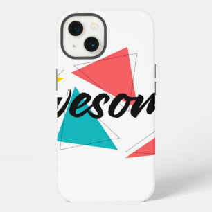 Modern, cheerful, trendy urban design of "Awesome" iPhone 13 Case