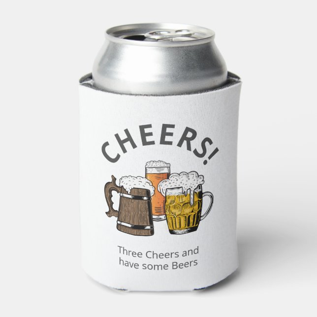 Modern CHEERS Cartoon Beers Customisable Can Cooler (Can Front)