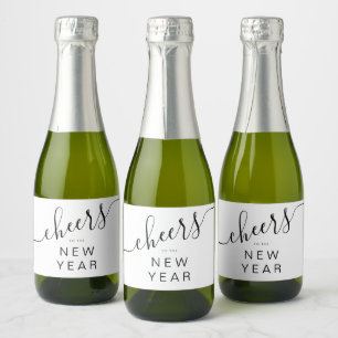 Modern Cheers New Year's Eve Party Sparkling Wine Label