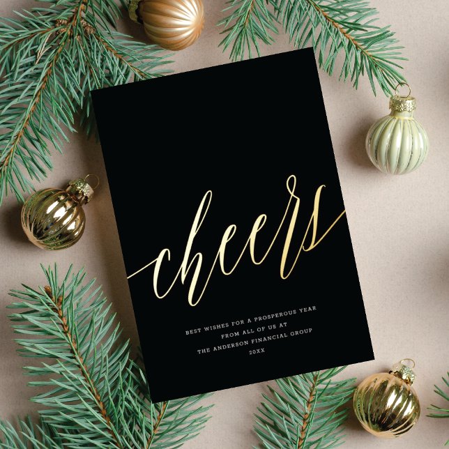Modern Cheers Non-Photo Business Black Christmas (Creator Uploaded)