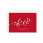 Modern Cheers Non-Photo Business Holiday Card Red