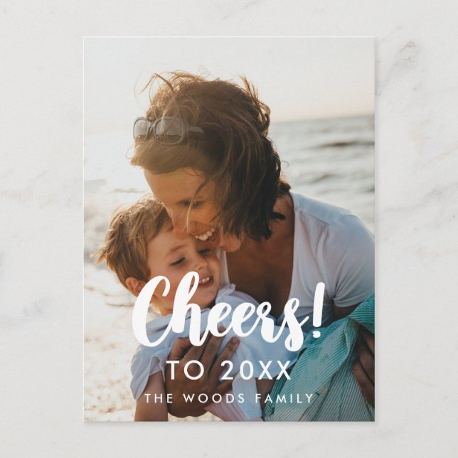 Modern Cheers to 2026 New Year's photo Postcard (Front)