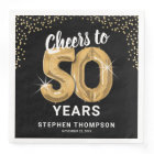 Modern Cheers to 50 Years Birthday Napkins