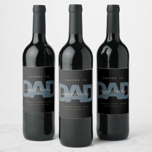 Modern "Cheers to Dad" Father's Day Wine Label