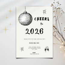 Modern Cheers to New Year 2026 Bold Typo