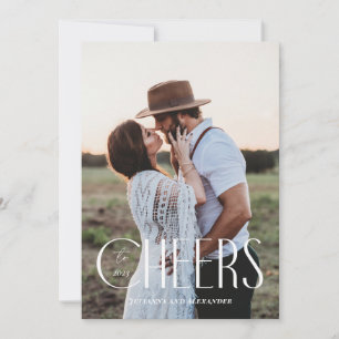 Modern Cheers to New Year Holiday Card