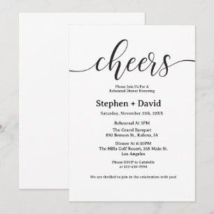  Modern Cheers wedding Dinner Rehasal Invitation