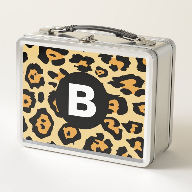 Modern Cheetah Spots Pattern Metal Lunch Box (Front)