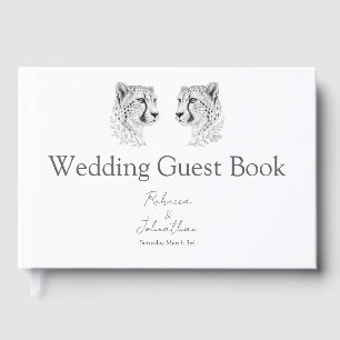 Modern Cheetah Wedding Safari Animal Keepsake Love Guest Book