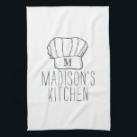 Modern Chef Cook Hat Monogram Simple Stylish Name Tea Towel<br><div class="desc">Modern Chef Cook Hat Monogram Simple Stylish Name Kitchen Towel</div>