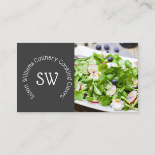 Modern chef photo fresh healthy salad gourmet business card