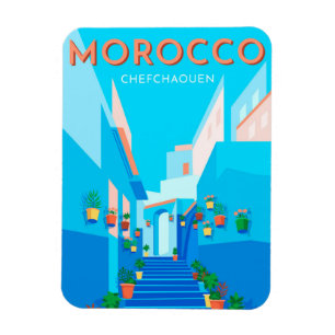 Modern Chefchaouen Morocco Travel Magnet