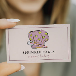 Modern Chefs Baker Hat Bakery  Business Card