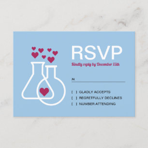 Modern Chemistry Heart Wedding RSVP Card