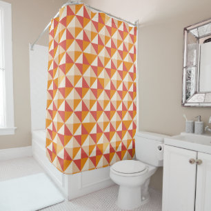 Modern Chequerboard Pattern in Retro colours Shower Curtain